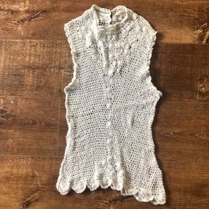 Banana Republic Size Large Minty Green Crochet Top to wear over something else.